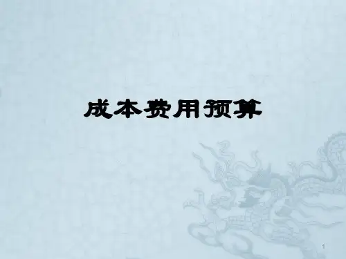 成本费用预算ppt课件