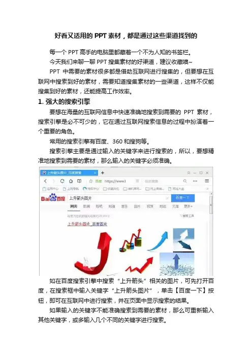 好看又适用的PPT素材，都是通过这些渠道找到的