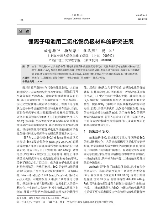 锂离子电池用二氧化锡负极材料的研究进展