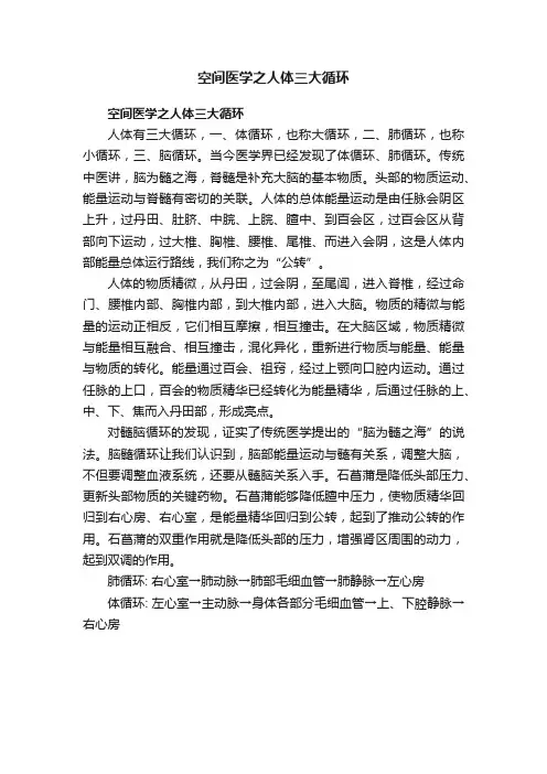 空间医学之人体三大循环