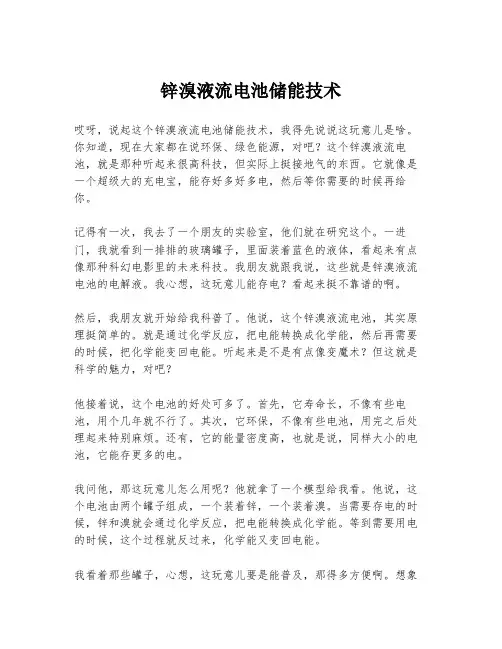 锌溴液流电池储能技术