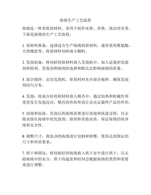海绵生产工艺流程