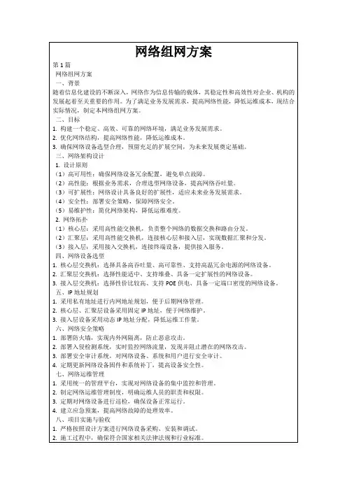 网络组网方案