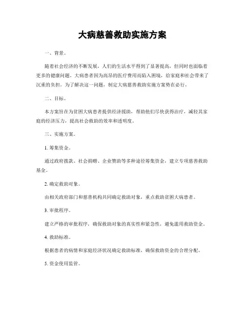 大病慈善救助实施方案