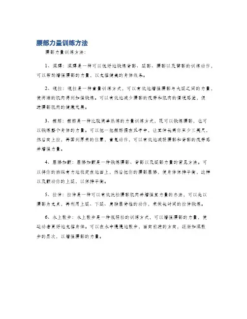 腰部力量训练方法