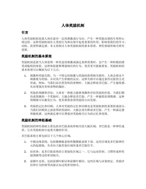 人体奖励机制