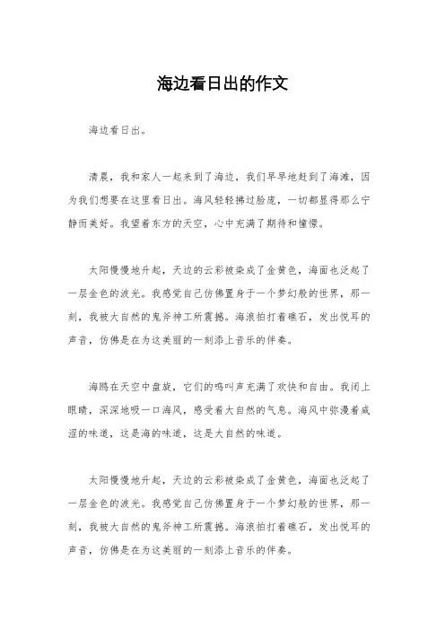 海边看日出的作文
