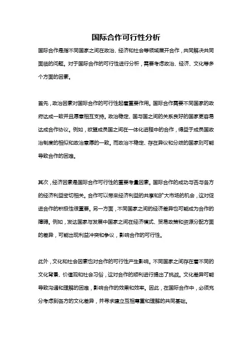 国际合作可行性分析