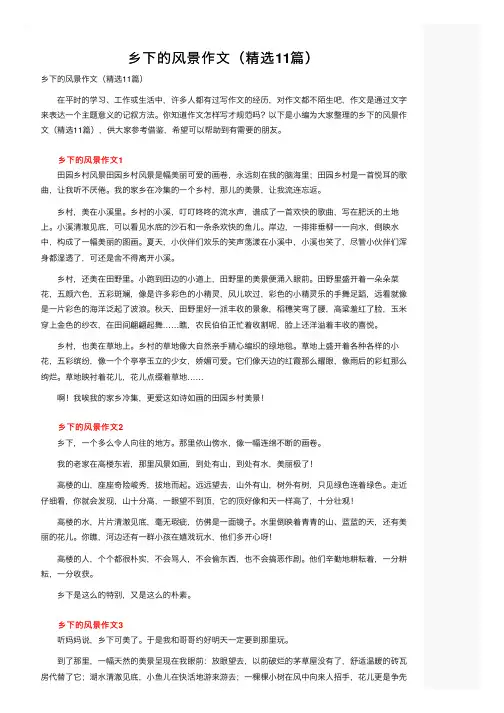 乡下的风景作文（精选11篇）