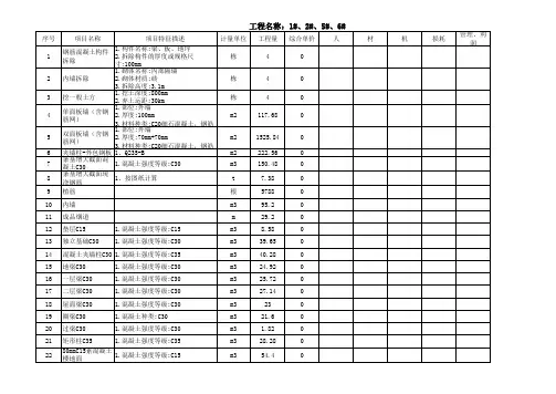 别墅建设工程全包报价明细表