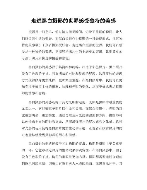 走进黑白摄影的世界感受独特的美感