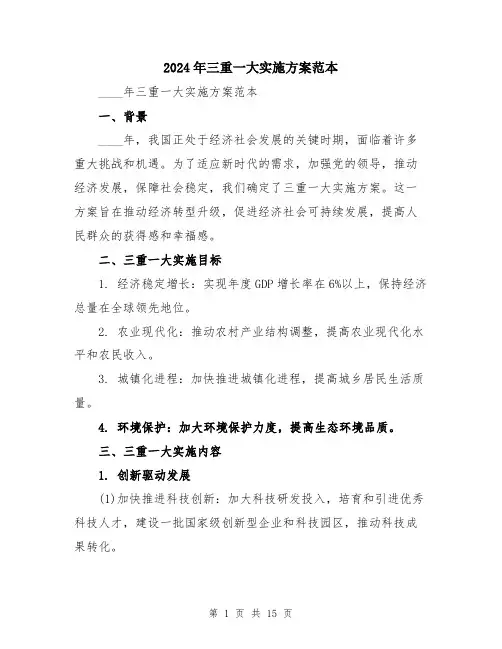 2024年三重一大实施方案范本(5篇)