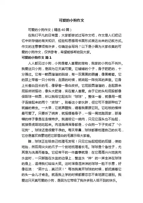 可爱的小狗作文（精选40篇）