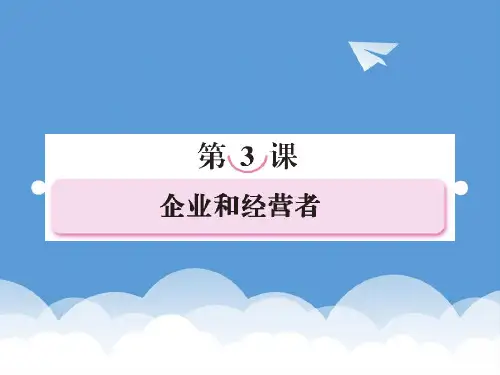 2020高三政治一轮复习 经济常识 3-1 企业是市场的主体