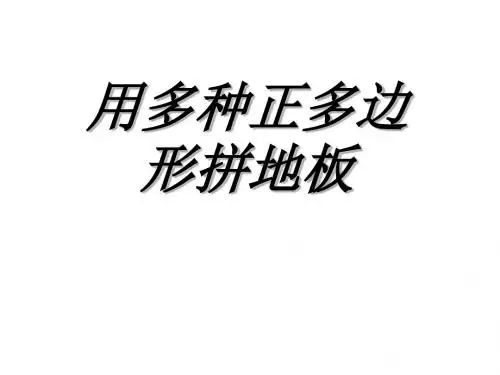 用多种正多边形拼地板 PPT课件 人教版