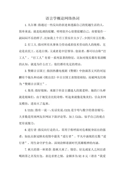 语言学概论网络热词