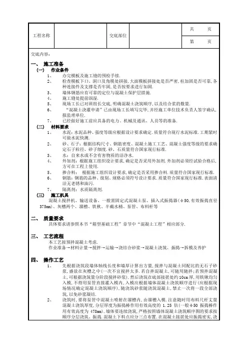 基础技术交底