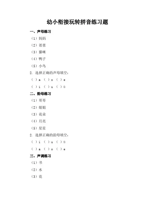 幼小衔接玩转拼音练习题