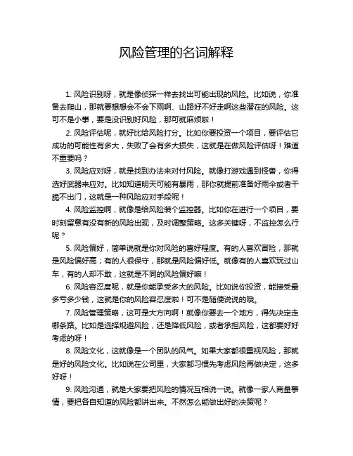 风险管理的名词解释