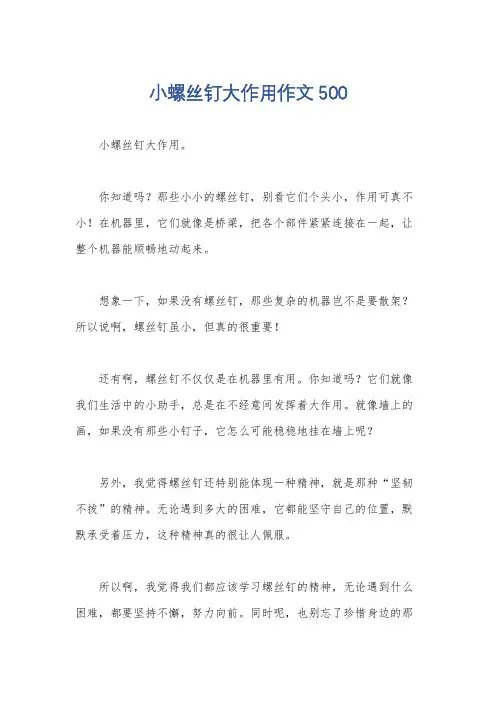 小螺丝钉大作用作文500