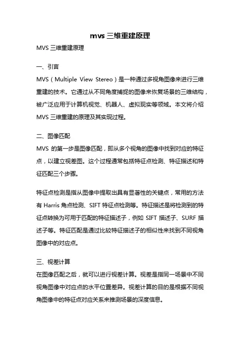 mvs三维重建原理