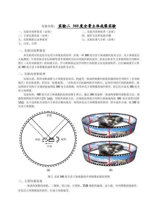 360度全景立体成像实验