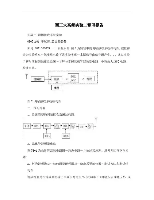 西工大高频实验二预习报告