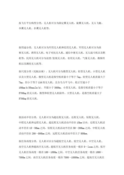 无人机分类