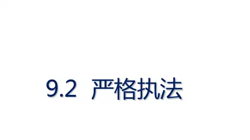 【高中政治】严格执法+课件+统编版必修三政治与法治