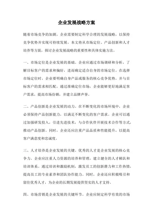 企业发展战略方案