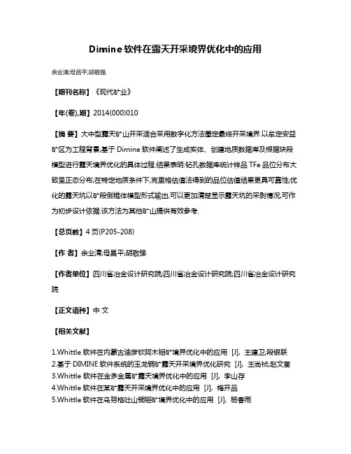 Dimine软件在露天开采境界优化中的应用