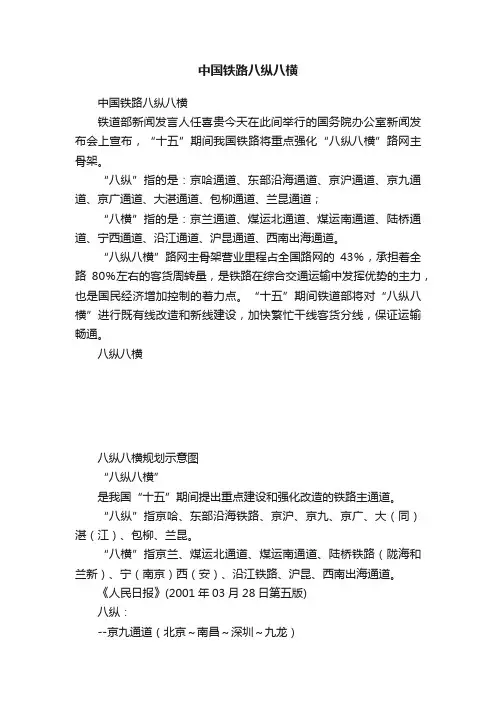 中国铁路八纵八横