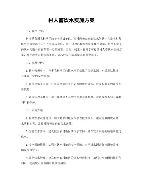 村人畜饮水实施方案