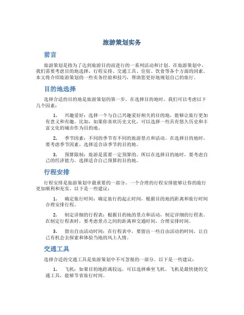 旅游策划实务