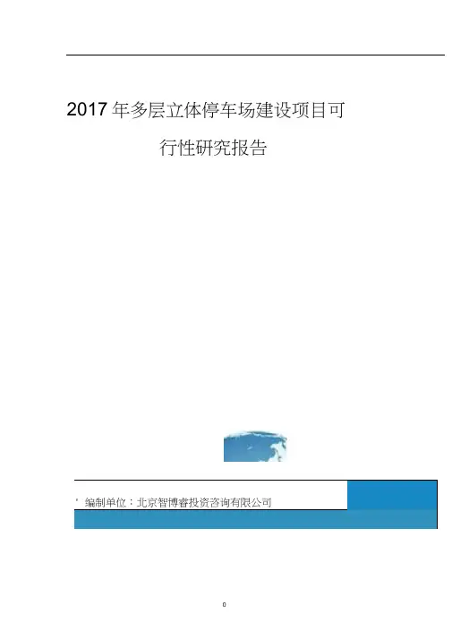 2017年多层立体停车场建设项目可行性研究报告(编制大纲)
