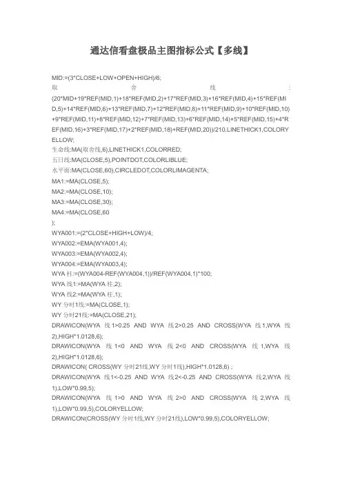 【指标公式源码下载】通达信看盘极品主图指标公式【多线】