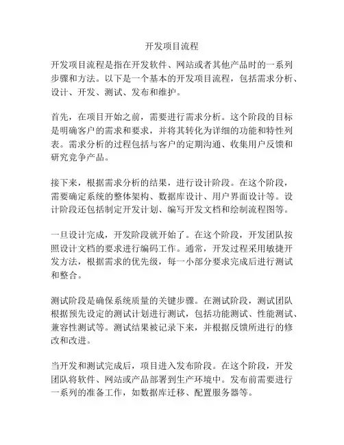 开发项目流程
