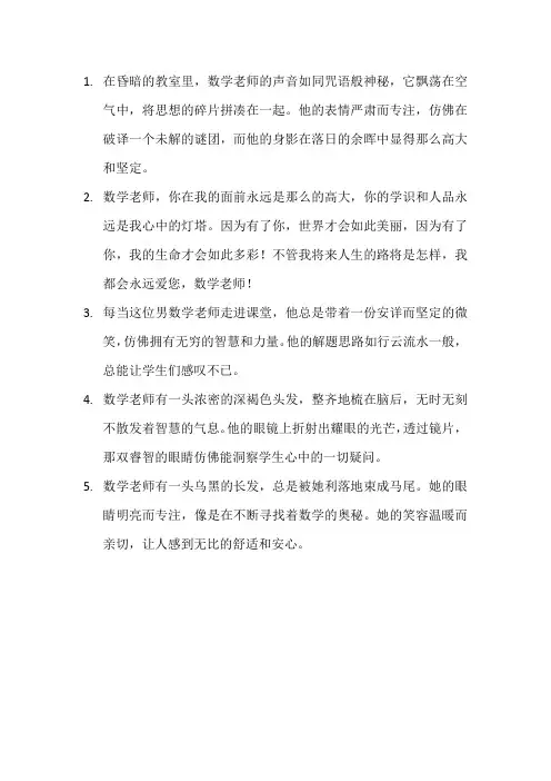 描写数学老师的句子13