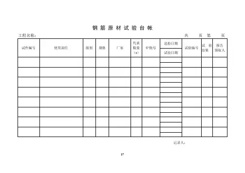 工程试验台帐(内容齐全)