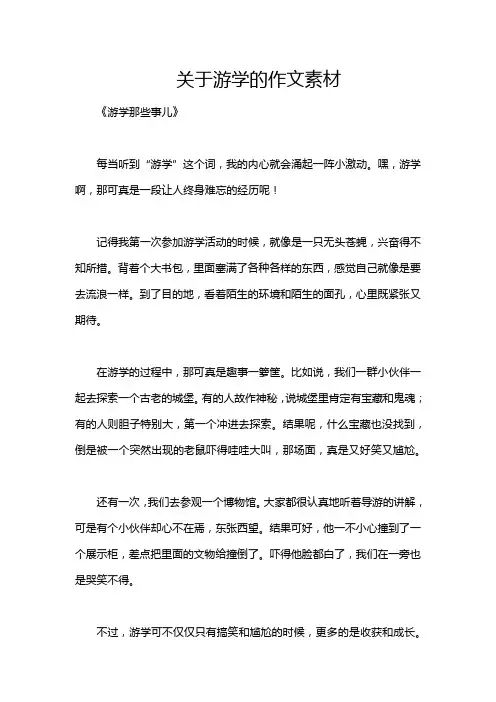 关于游学的作文素材