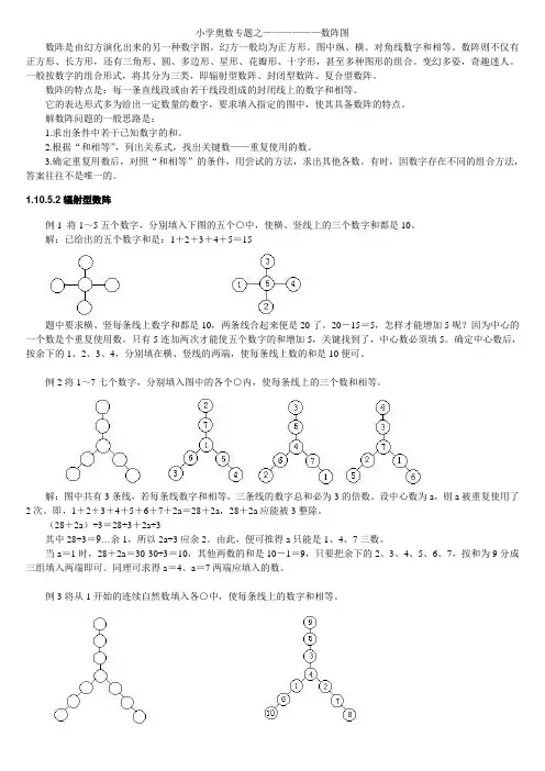 66666小学奥数专题之数阵图练习题例