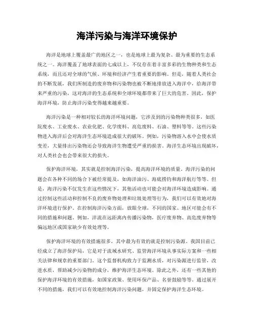 海洋污染与海洋环境保护