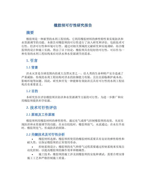 橡胶坝可行性研究报告