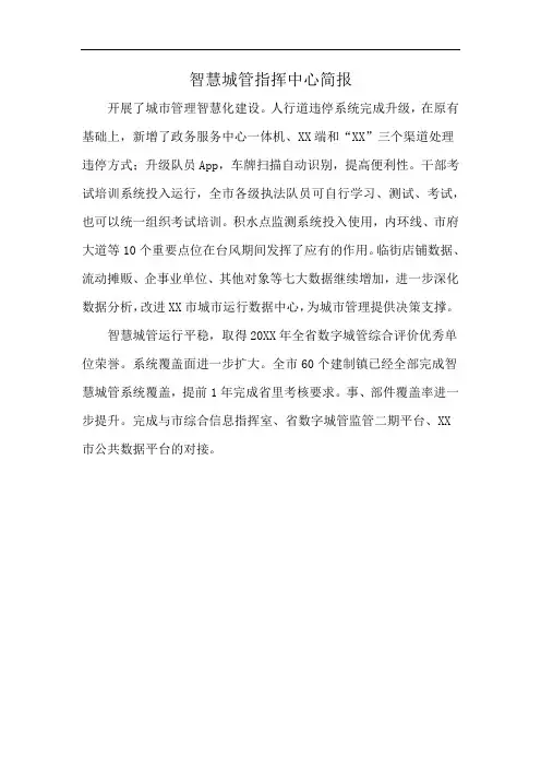 智慧城管指挥中心简报