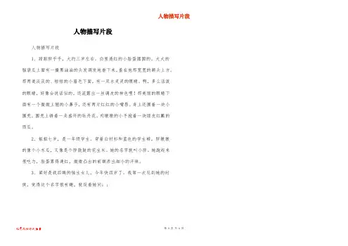 人物描写片段