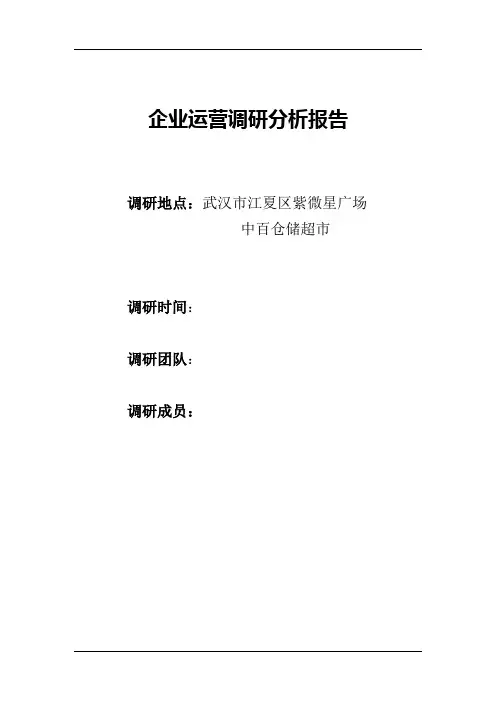 中百仓储调研报告