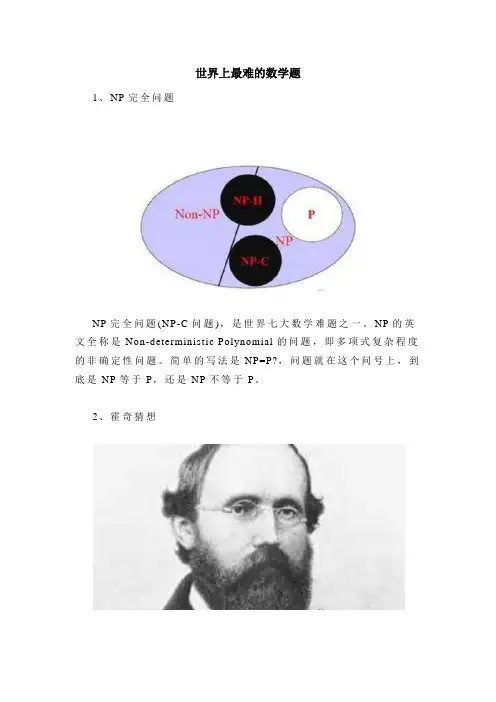 世界上最难的数学题
