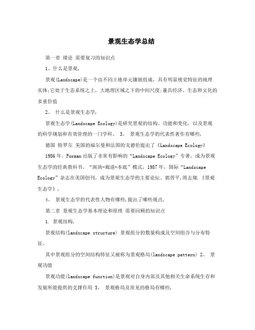 景观生态学总结
