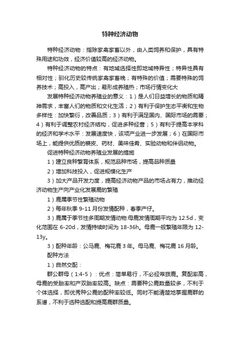 特种经济动物