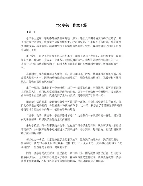 700字初一作文4篇